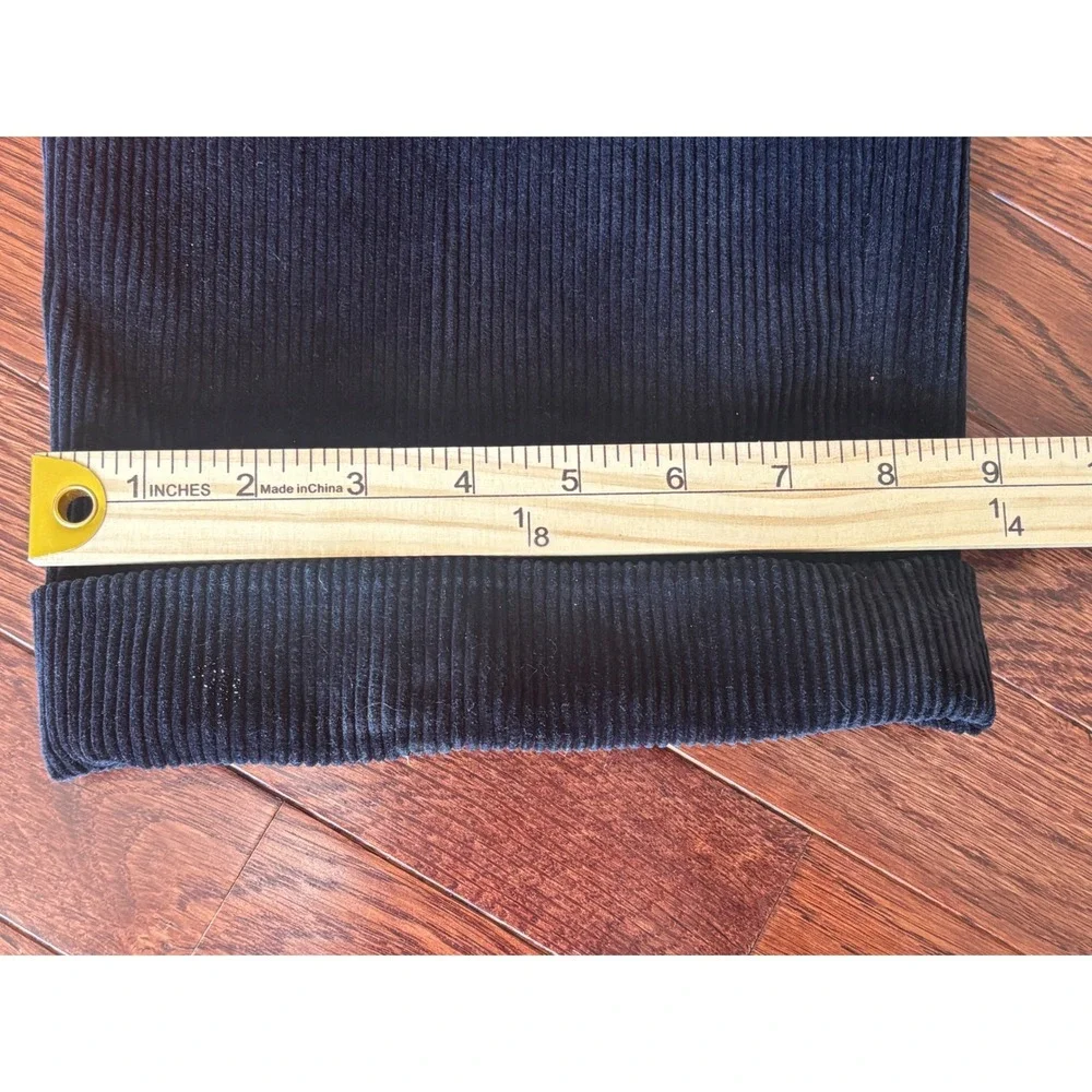 Polo Ralph Lauren Mens Navy Blue Corduroy Pleated Cuffed Pants 36/32